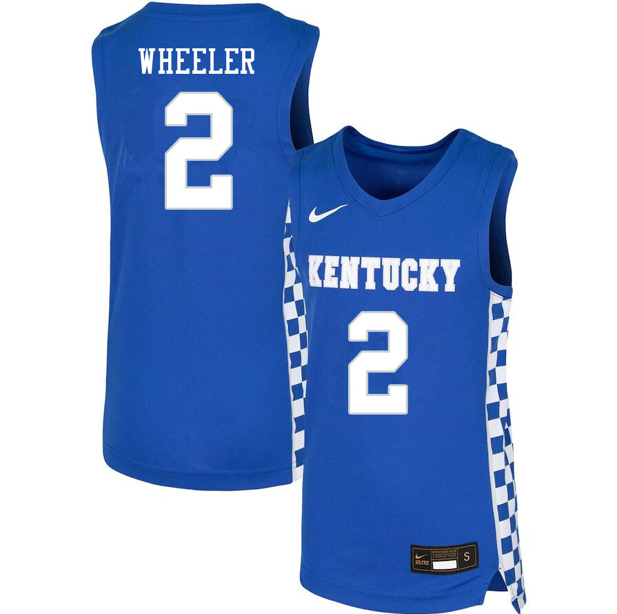 Men #2 Sahvir Wheeler Kentucky Wildcats College Basketball Jerseys Sale-Blue